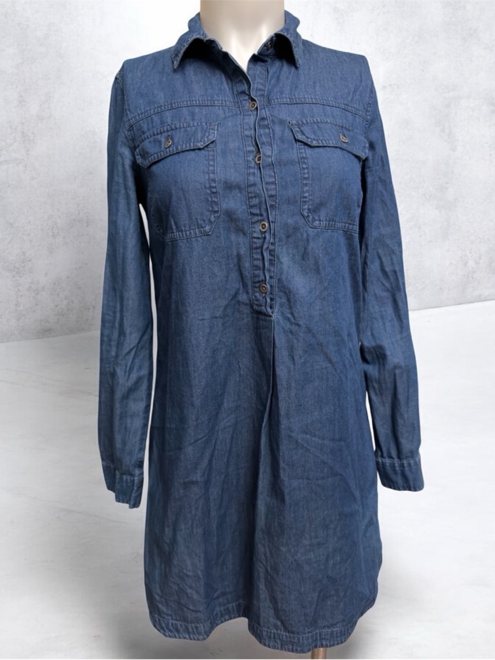 Old Navy Blue Long Sleeve Denim Shirt Dress